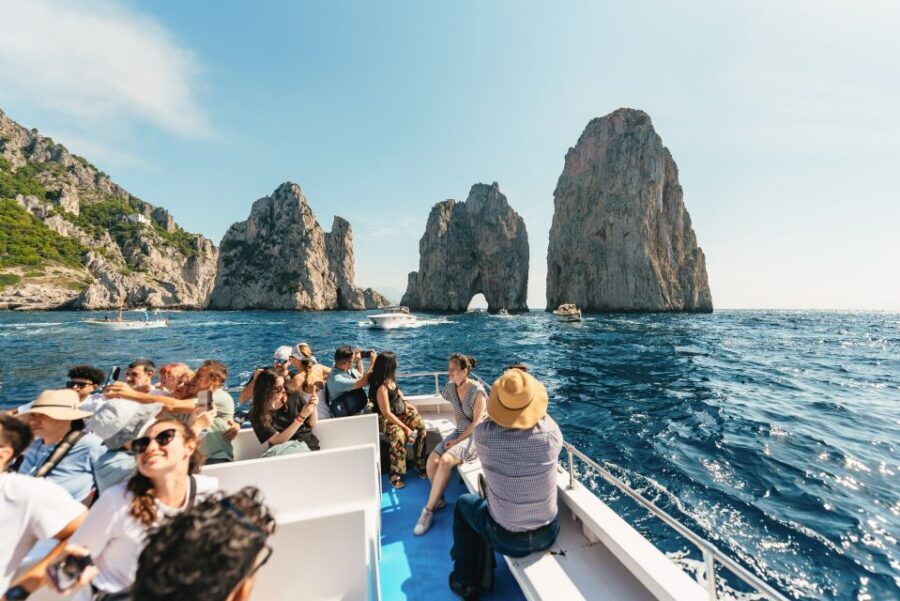 From Naples: Gulf of Naples & Capri Sightseeing Boat Tour - Inside the grottoes: how to enjoy White and Green without rushing