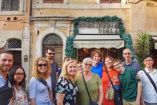 Jewish Ghetto and Campo Dè Fiori By Night Food, Wine and Sightseeing Tour - Meeting at Piazza Mattei and navigating the route without stress