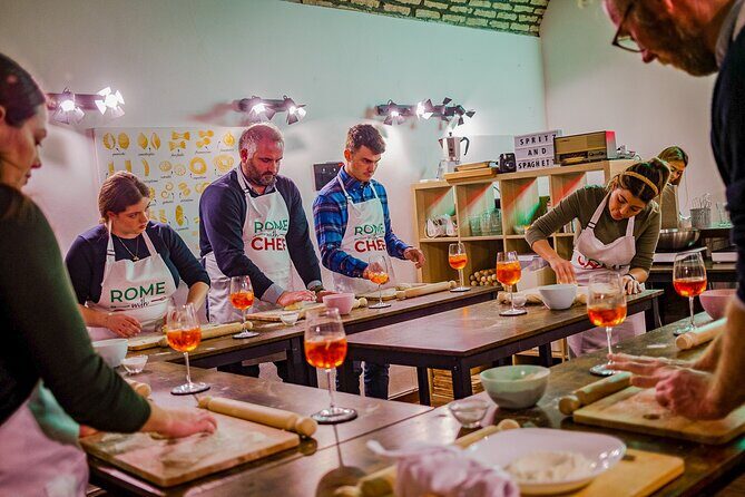 Pasta Cooking Class Near the Colosseum with 3 Spritz Cocktails - Your drink lesson: Aperol, Hugo, and Limoncello spritzes