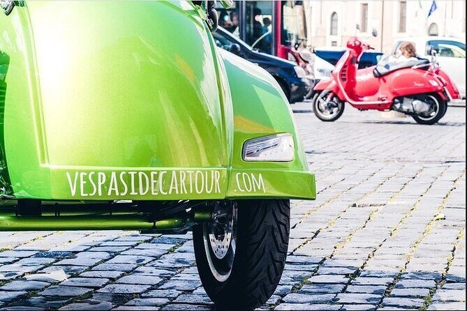 Rome Afternoon Sightseeing Vespa Sidecar Tour with Gourmet Gelato - Piazza Venezia, Colosseum area, and the closing basilica moment