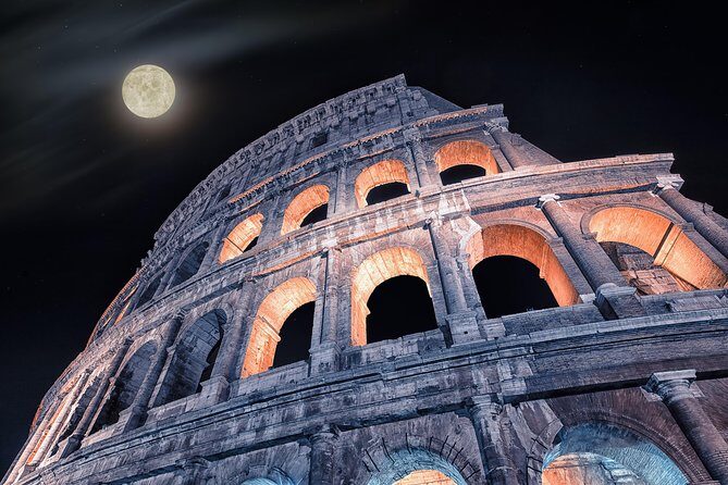 Rome by Night Walking Tour - Colosseum exterior: see the scale, then move on with your night