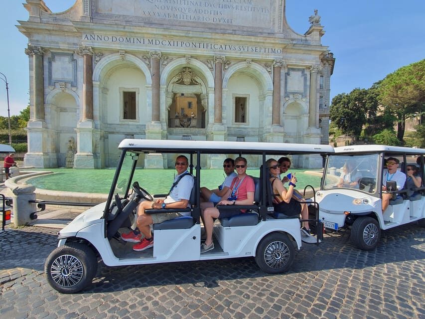 Rome: Highlights Golf Cart Tour with Pizza Snack & Gelato - Fontana dell’Acqua Paola and Gianicolo Hill: view time you’ll remember