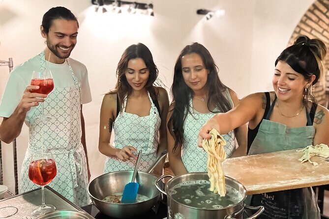 Rome Tipsy Cooking Class: Make Pasta and Mix 3 Spritz Cocktails - The 3-hour flow: spritz first, pasta second, then a sit-down meal