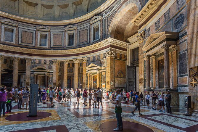 Walking Guided Tour and Rome's Iconic Temple Pantheon Entrance - Pantheon entrance: engineered genius, oculus drama, and key tombs